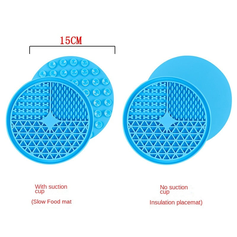 Square or Circle Silicone licking Mat, With Suction Cups