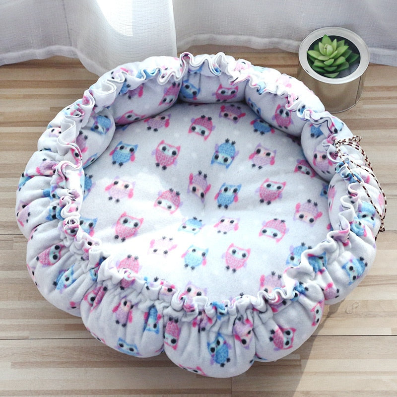 Round Plush Bed, With Adgustable Sides