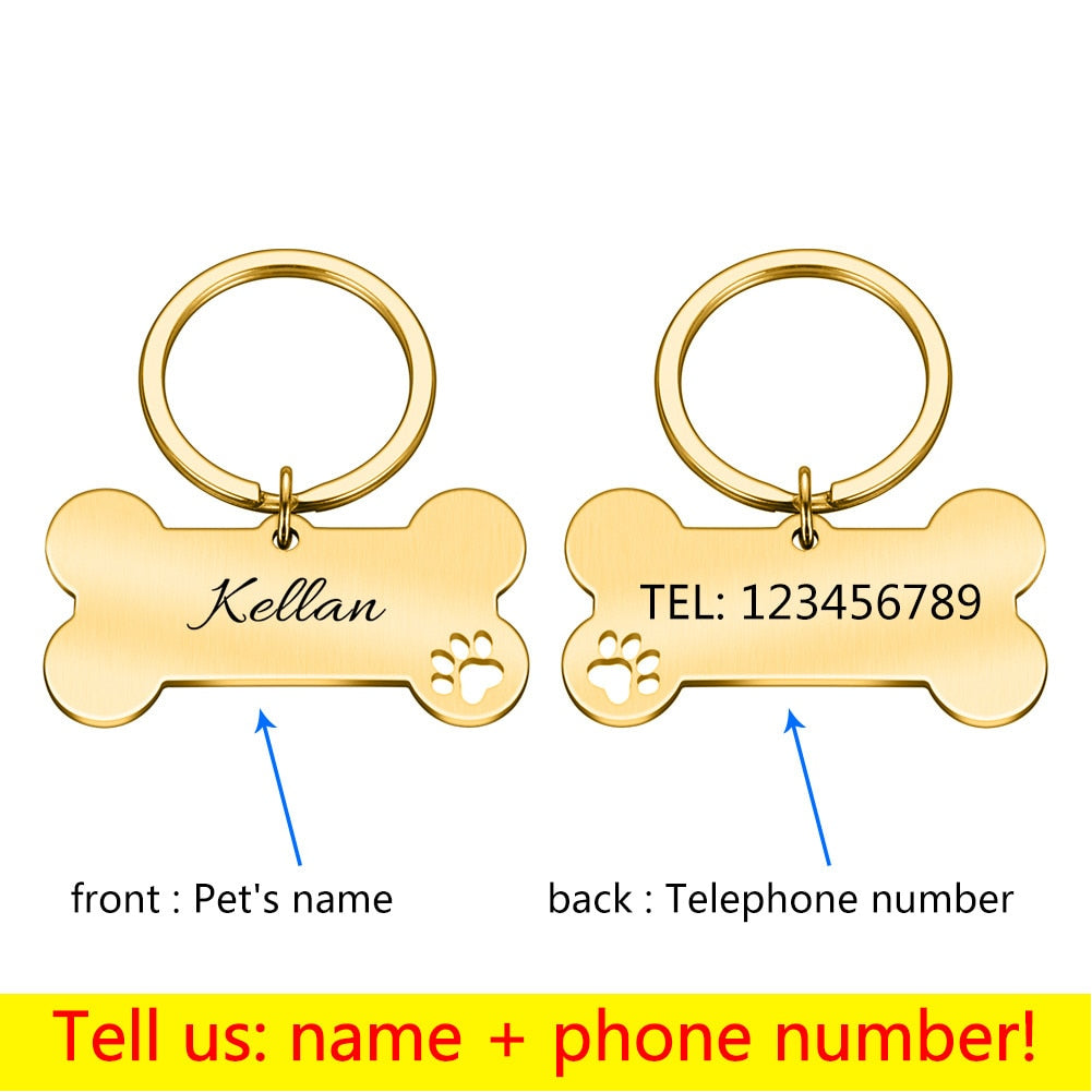 Personalized Bone Shape ID Tag