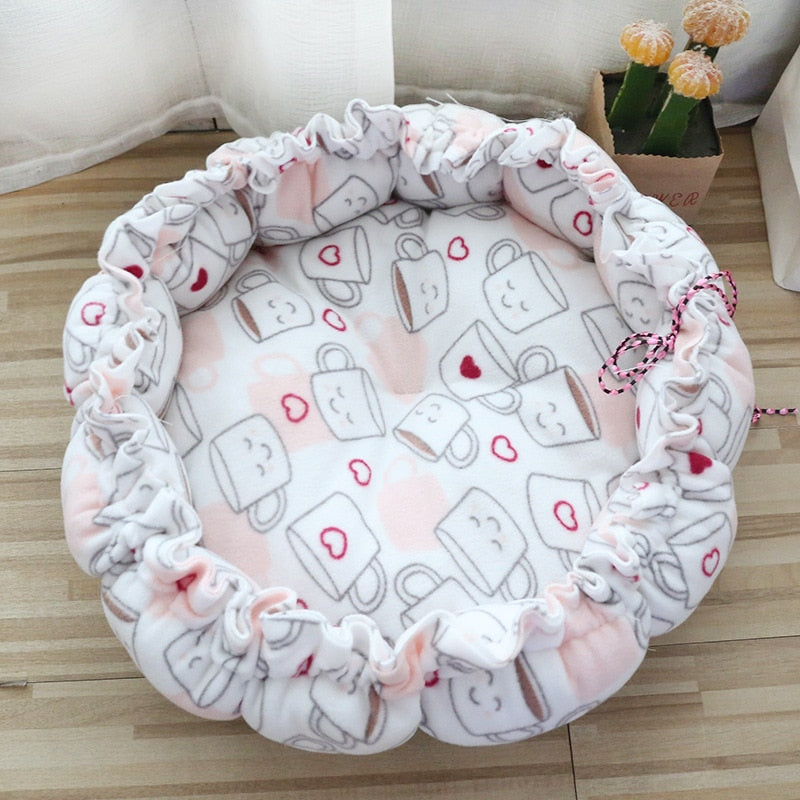 Round Plush Bed, With Adgustable Sides