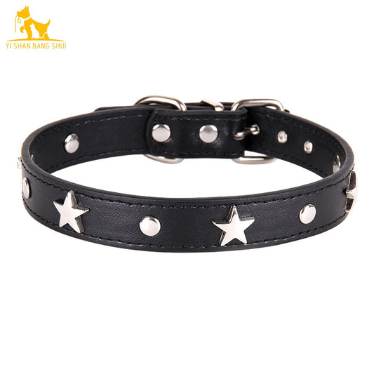 Star studded leather puppy Collars, for small to large breeds