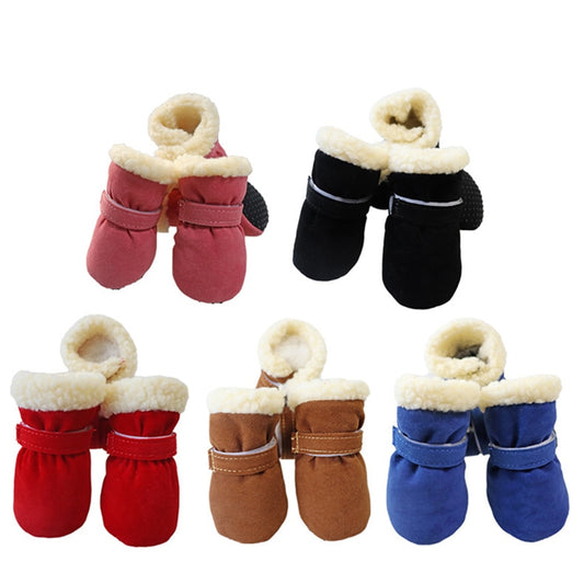 Fleece Lined Boots With Velcro Strap