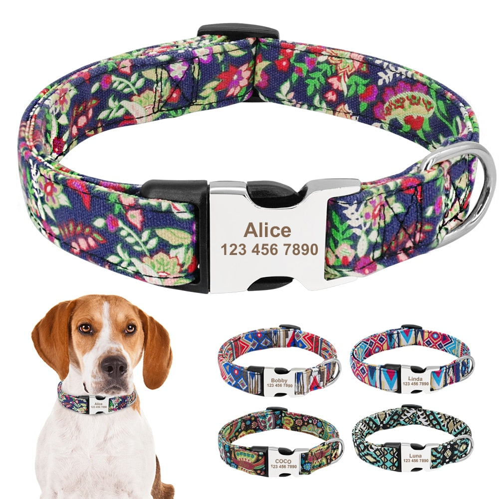 Personalized dog collar, for small to medium breeds