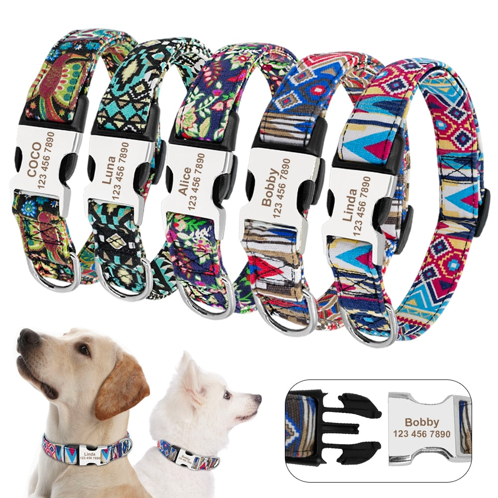 Personalized Dog Collar with Engraveing, For Small to Large Dogs