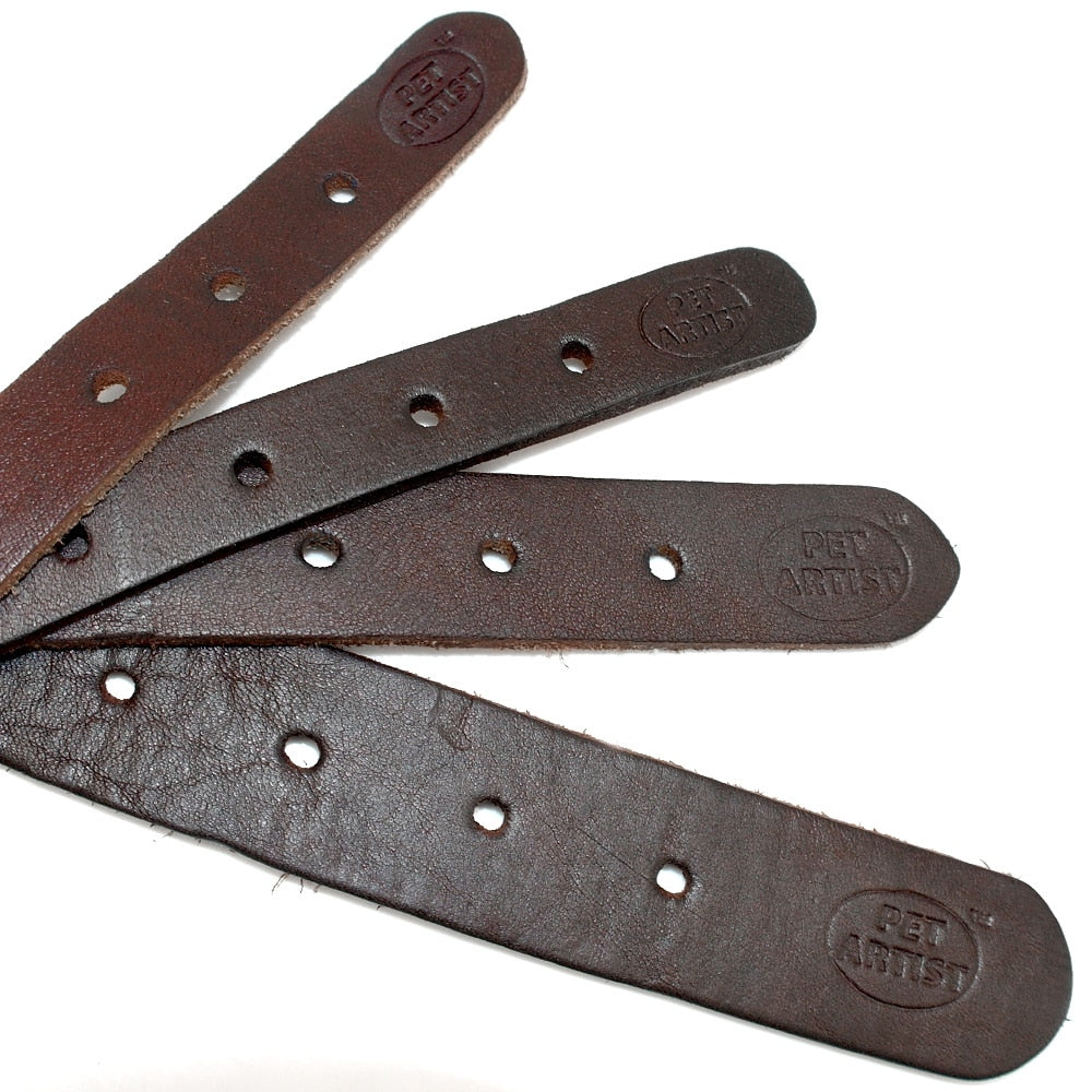 Soft, genuine brown Leather Studded Collar. Puppys/small dogs