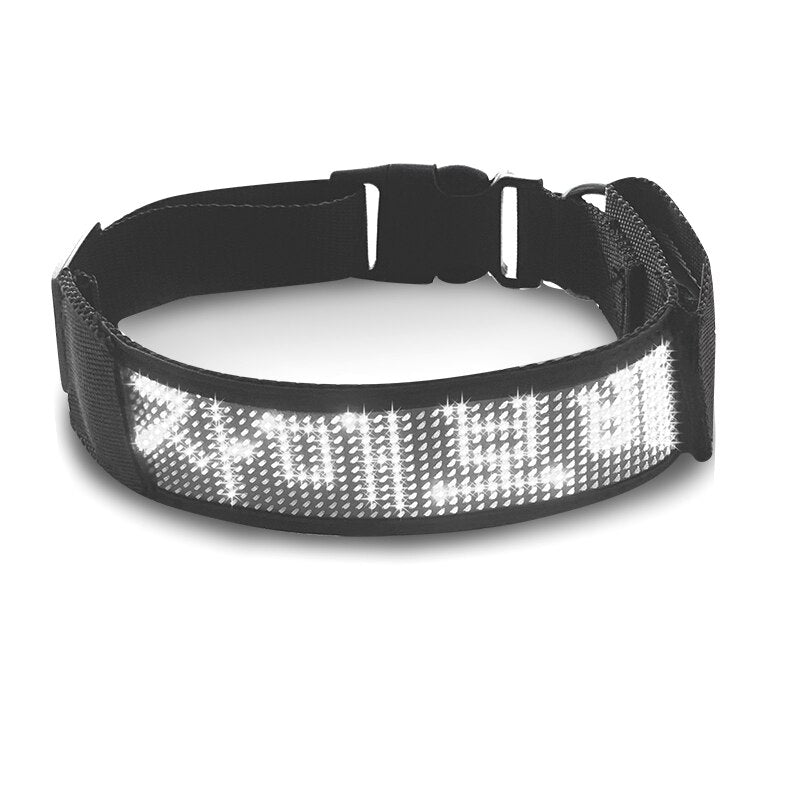 LED adjustable dog collar, USB re chargable, for small to medium breeds