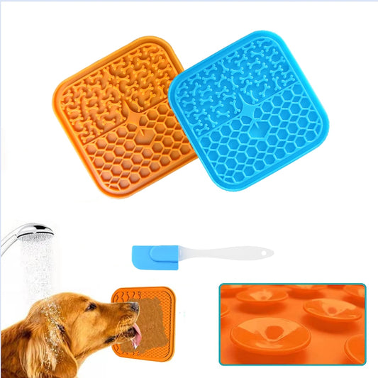 Square Silicone Licking Mat & Scraper, For small breeds