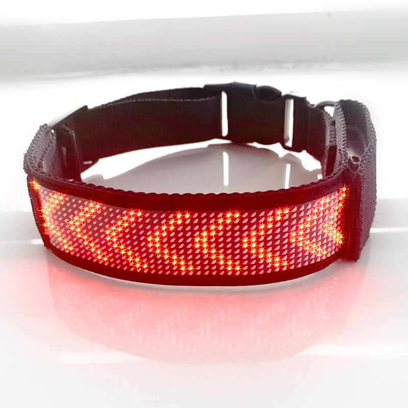 LED adjustable dog collar, USB re chargable, for small to medium breeds