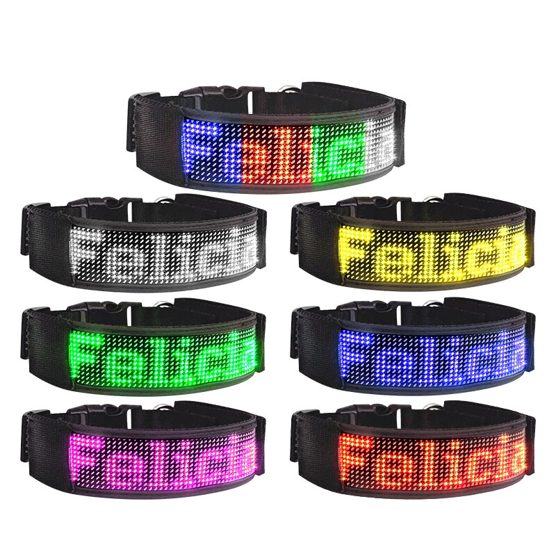 LED adjustable dog collar, USB re chargable, for small to medium breeds